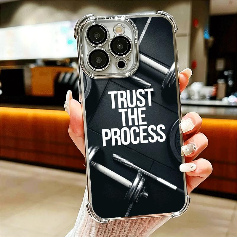 

Gym Mode Fitness Bodybuilding Plating Phone Case For Iphone 16 17 Pro Max Air 16E 14 15 Plus 12 13 Mini Anti-Fall Airabag Cover iPhone 14 Plus