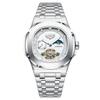 LIGE Dual Seconds Tourbillon Watch 24 Hour Mechanical Watch Men Stainless Steel Authentic Watch Night Glow Waterproof Mens Watch