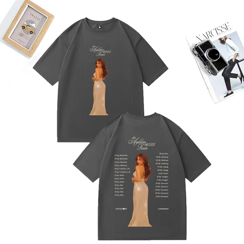 Ayliva Tour 2025 Fashion Loose T Shirt Summer Unisex WOMENs ONeck Graphic Streetwear Casual Vintage Oversized Cotton Tees Shirts