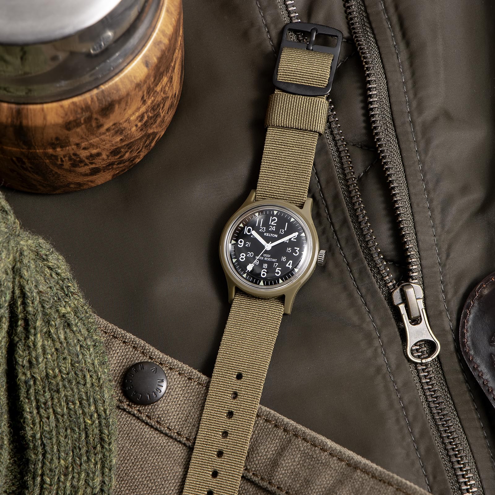 Buy [Kelton] Jungle Camper Watch 9123242J Men's Khaki [Parallel
