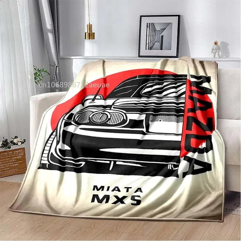 Neon Japanische Kunst Miata Auto Bedruckte Flanelldecke Leicht Warm Plüsch Bett Sofa Stuhl Decke