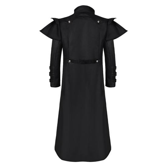 Men Coat Retro Medieval Royal Gothic Steampunk Cosplay Color Matching Lapel Long Sleeve Stage