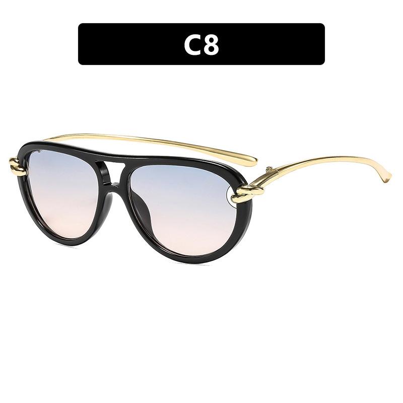 Vintage Pilot Sunglasses Women For Men Luxury Brand Designer Sun Glasses Punk Popular Big Frame Outdoor Rope Eyewear Uv400