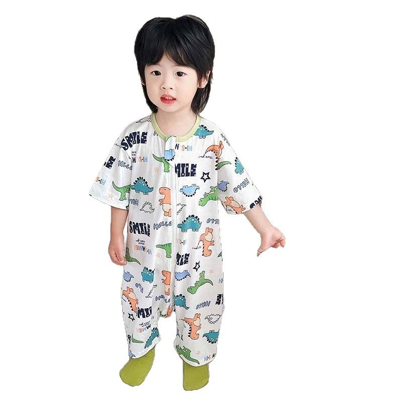 Class A Kids' Spring/Summer Pure Cotton Breathable Short Sleeve Romper - Anti-kick Blanket Style
