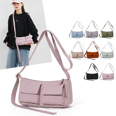 Bolsa Mensageiro Masculina para Deslocamento Bolsa de Ombro Leve Multibolsos Bolsa Feminina