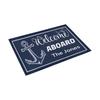 Welcome Aboard Anchor Doormat Rubber Backing Personalized Boat Name Porch Floor Door Mat Ship Decor Decorative Rug
