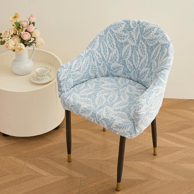 Semi-circular Elastic Office Dining Chair Cover Modern Simple Dustproof Non-slip Office Dining Chair Seat Cover