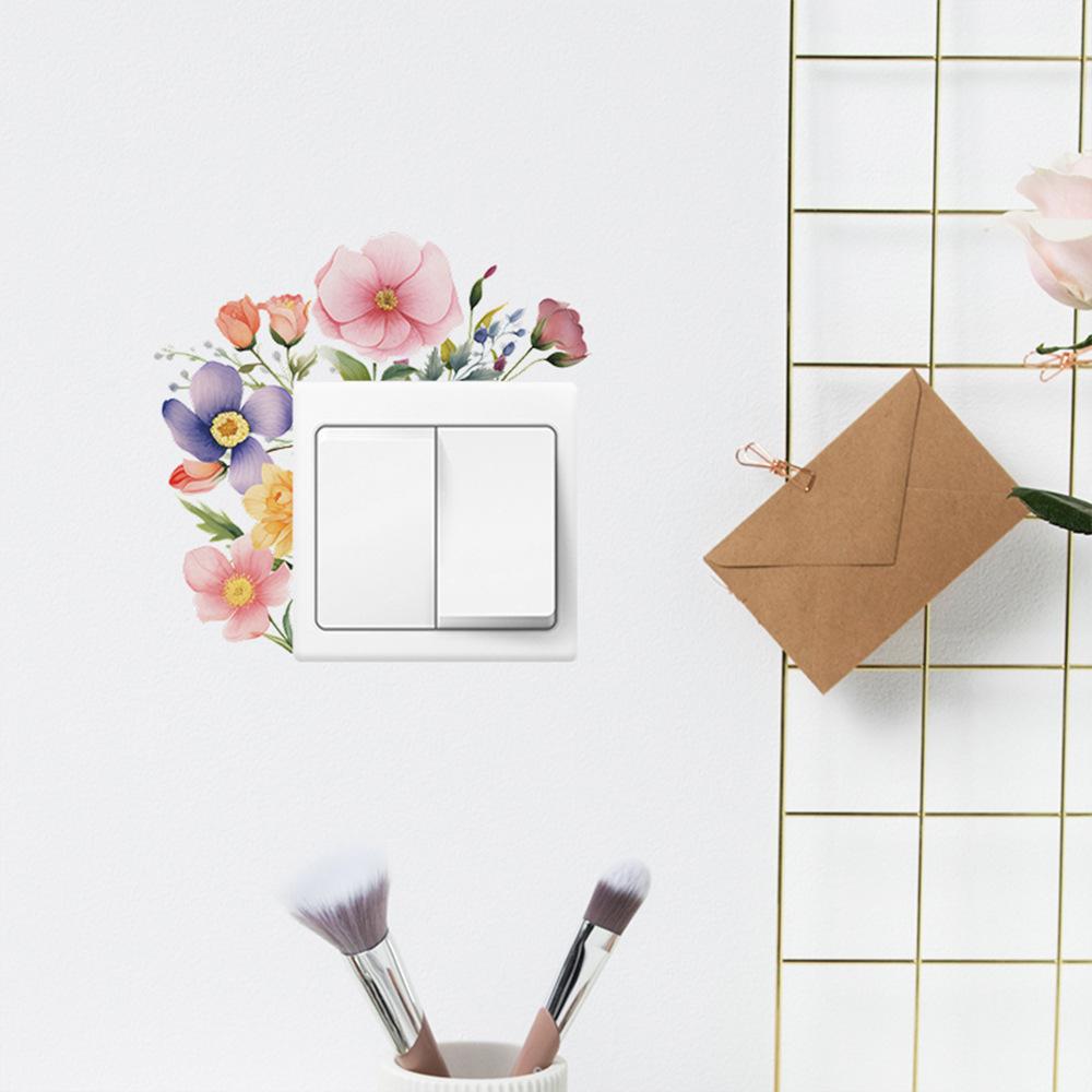 Aquarell Blume Blatt Schalter Befestigt Am Wohnzimmer Veranda Heimdekoration Wandaufkleber