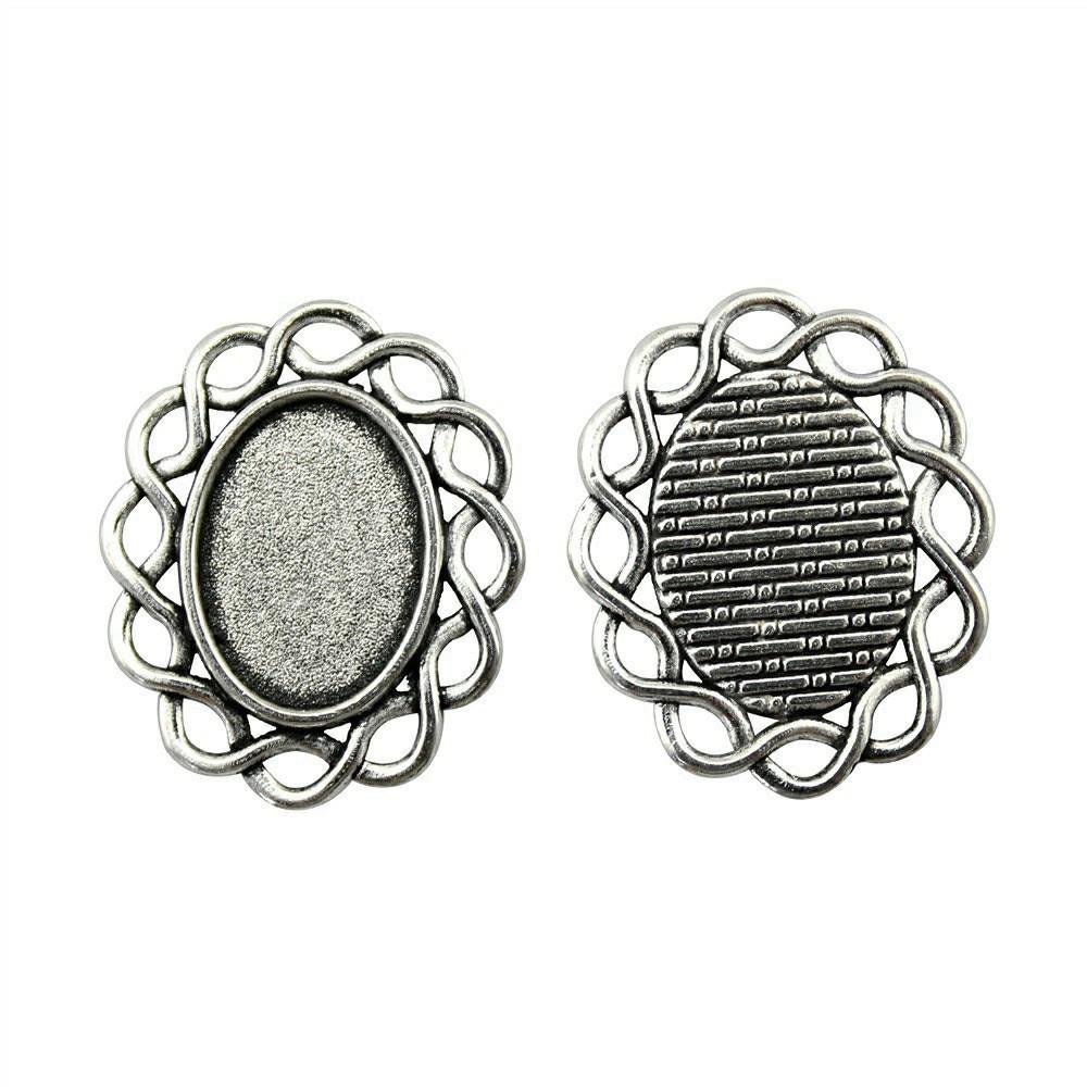 Bezel Connectors For Resin Crafts Fit Oval 13x18mm Photo Glass Dome Frames