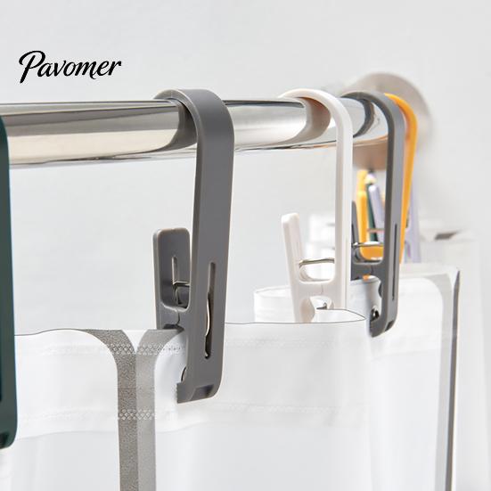 Home Organization Accessories Laundry Hook with Clip, Non-Drilling ABS Closet Organizer, Multi Purpose Plastic Clamps Durable Anti-slip Clothes