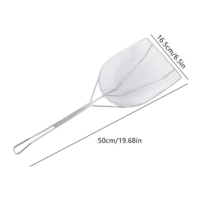 Large Durable Oil Scrapers With Ergonomic Handle Professional Grades Stainless Steel Strainer For Food Service