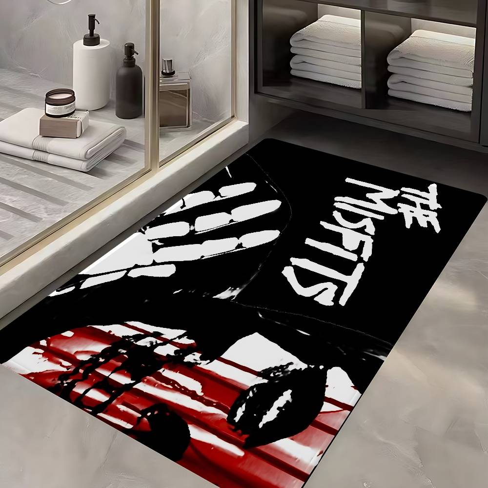 Punk Band The Misfits Room Mats Retro Multiple Choice Living Room Kitchen Rug Non-Slip Welcome Rug