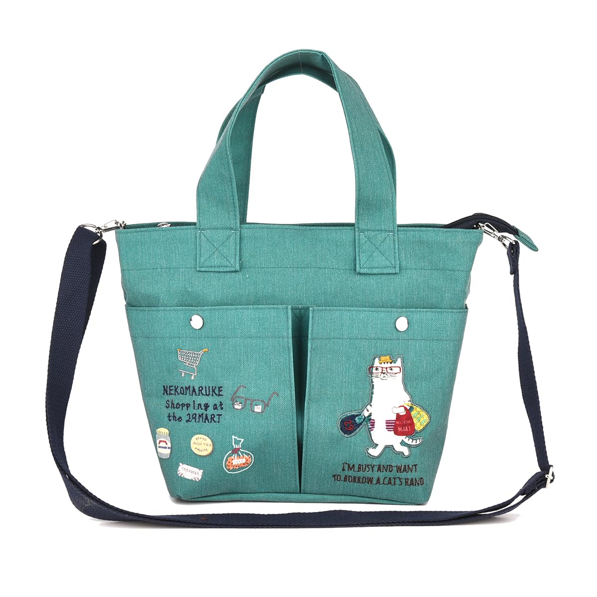 Kusguru Japan Nekomaruke 2-Way Mini Bag, Women s, 258511, Blue-Green