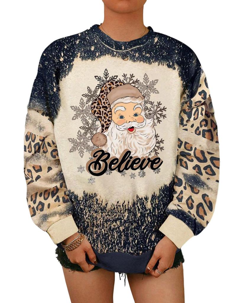 Azura Exchange Santa Clause Bleach Print Graphic Sweatshirt