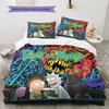 Morty Rick Pattern Bedding Quilt Set Quilt Cover Pillowcase Home Decoration Gift (1 * Duvet Cover + 2 * Pillowcase, Without Core)