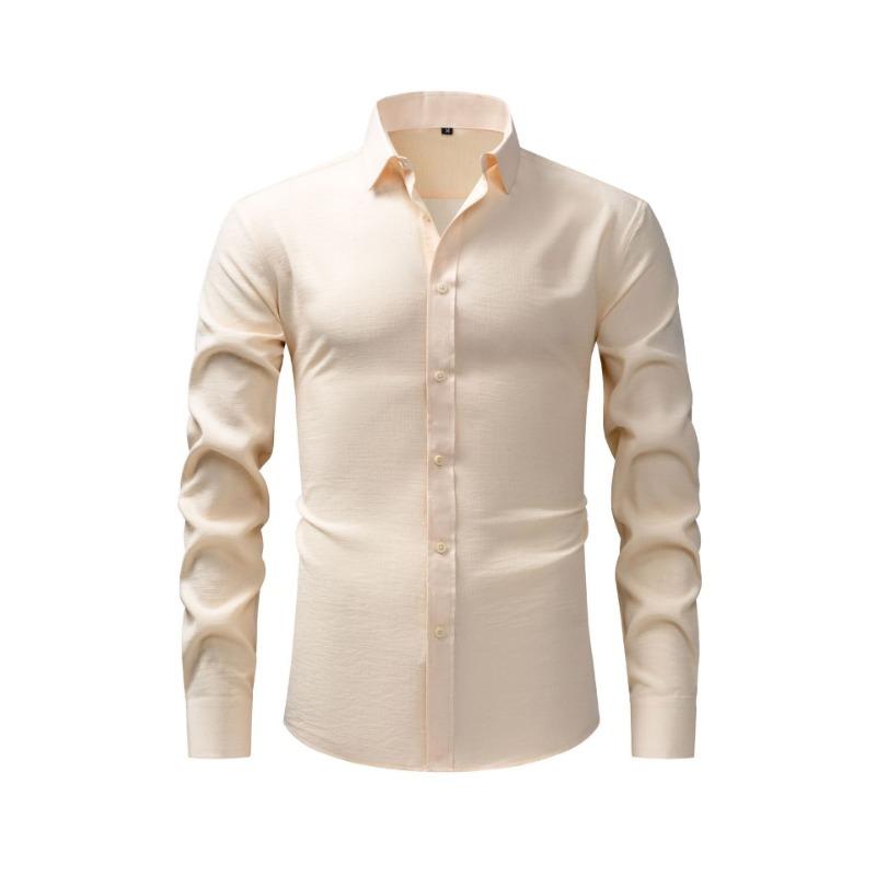 Men S Long Sleeve Stand Collar Casual Vintage Business Shirt Cardigan