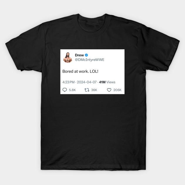 

Men Black Print T-shirt Bored At Work. Lol! No-Cut Transfer Paper Print Cotton Tshirt XL чорний