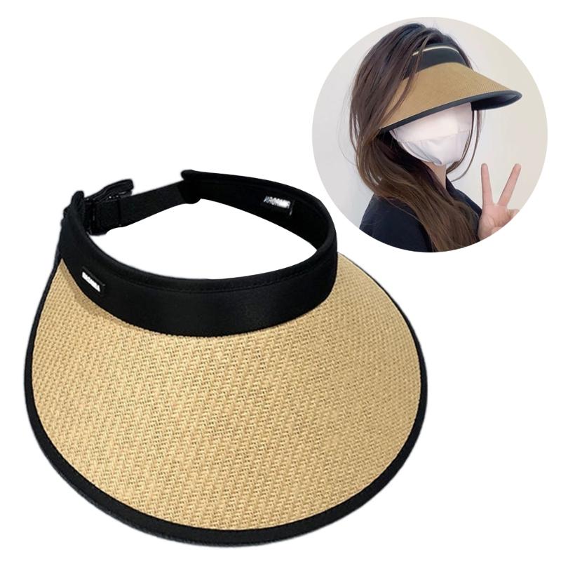 Women Visor Hat Summer Spring Long Brims Sunshade Hat Breathable OpenTop Hat for Beach Outdoor Cycling Hat Headwear