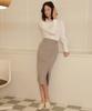 Leobeucham [Jennet Pencil Skirt_Grey Beige] Jennet Pencil Skirt_Grey Beige