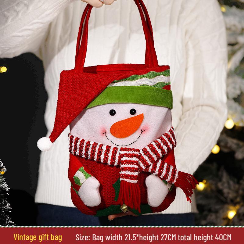 Large Santa Claus Christmas Eve Gift Bag with Pocket for Decorations