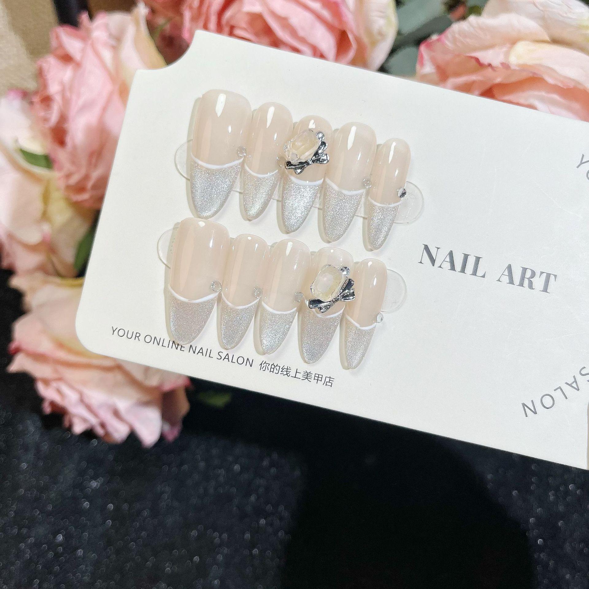 

Многоразовые гелевые патчи для нейл-арта «Кошачий глаз», с надписями от руки «Лунный свет» Large