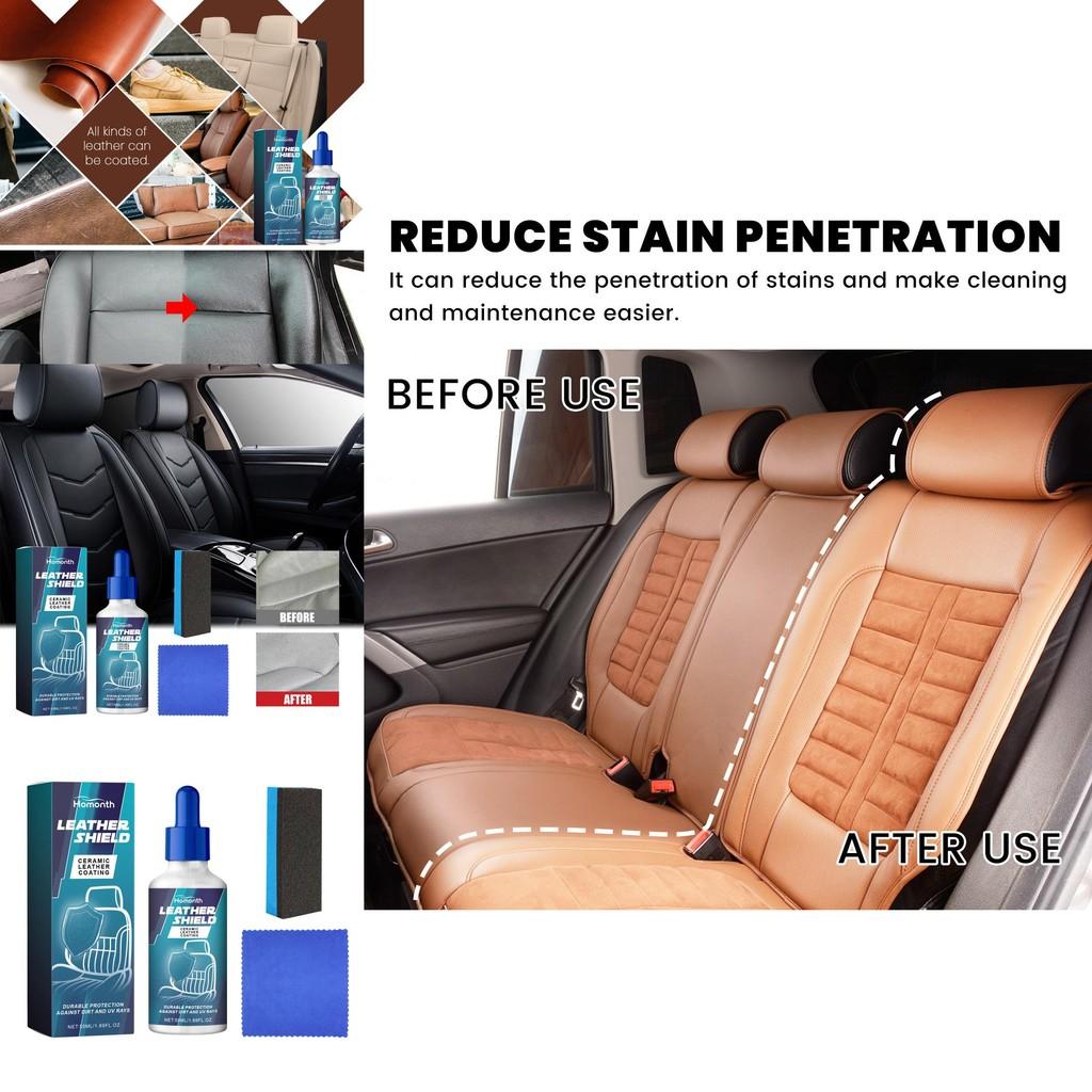 Homonth Automotive Leather Coating Liquid For Interior Seat Protection And Restoration 50ml Foam Cleaner With Cloth And Sponge