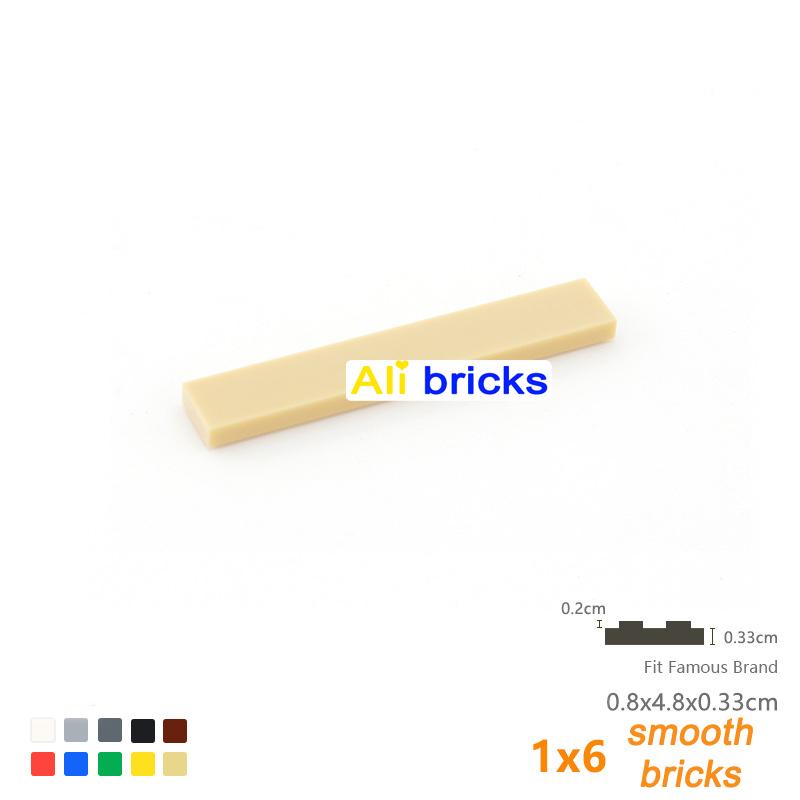 200pcs Bulk Building Blocks Figure Bricks Smooth 1x6 11 Colors Educational Creative Size Compatible With Brand Toys for Children