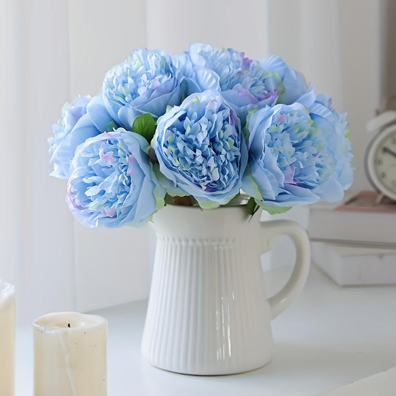 10pcs Artificial Flowers, 5 Heads Silk Flowers Fake Peony, Silk Flower Fake Hand-held Flower, Home Living Room Indoor and Outdoor Decoration