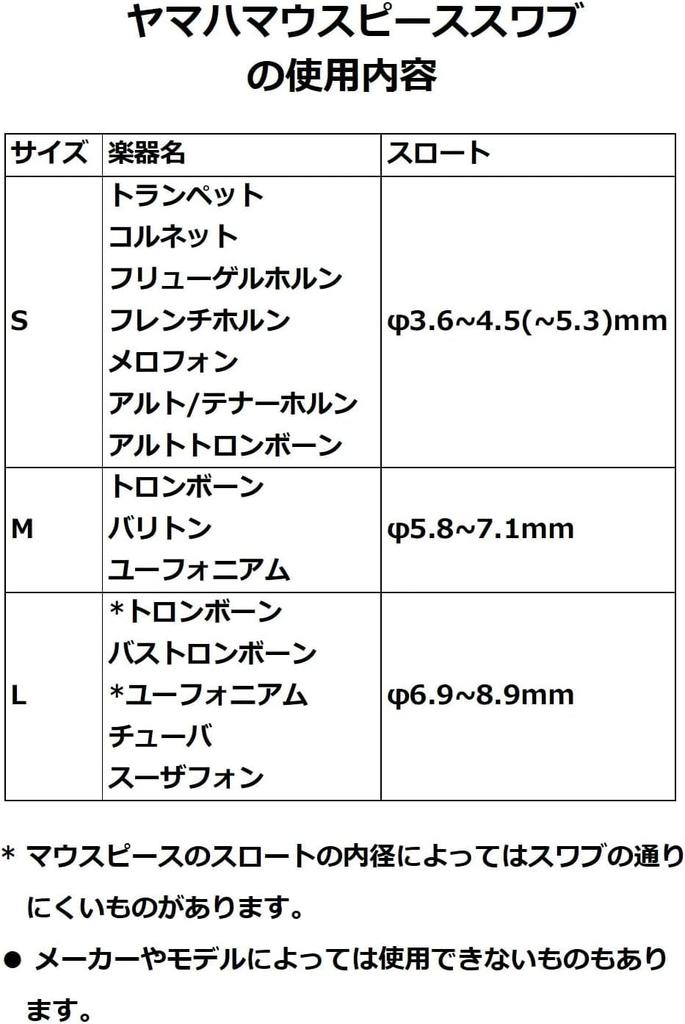Yamaha Mouthpiece MPSS3 Brass Swab, Small, (for Instruments)