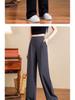 2026 Spring/Summer Women's High Waist Black Straight Leg Suit Pants