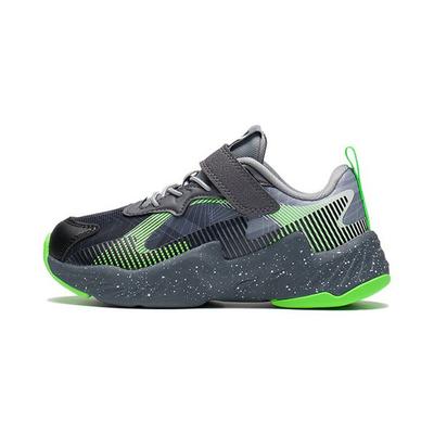 Li Ning Kinder Rutschfest Stoßdämpfend Abriebfest Rebound Atmungsaktiv Leicht Lässige Schuhe Kinderschuhe Schwarz Grau Grün YKNS068-1