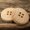 Natural Wood Buttons with 4 Holes, Perfect for Sewing Accessories and Clothing