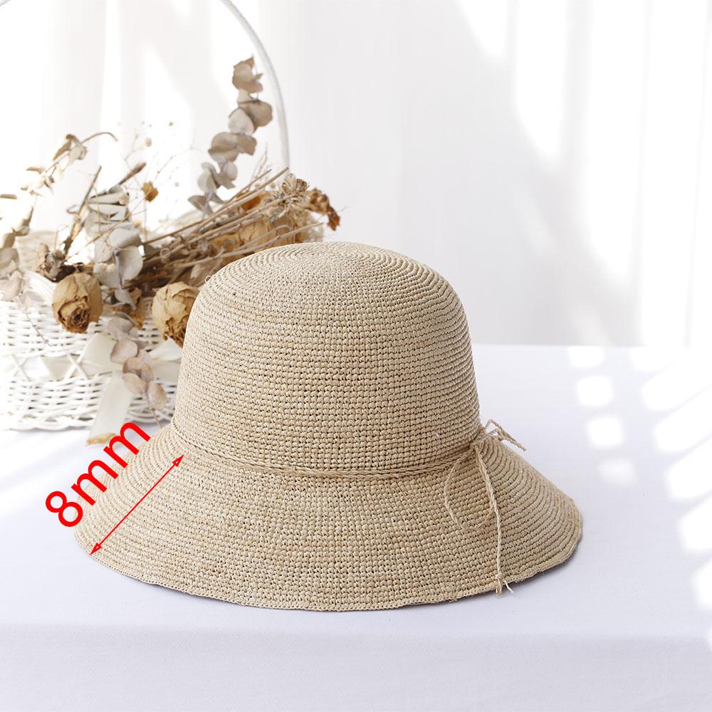 

2026 Raffia Straw Hat for Female Summer fashion Version of the Sunscreen Big Hat Eaves Beach Seaside Vacation Sun Hat Foldable 56-58cm