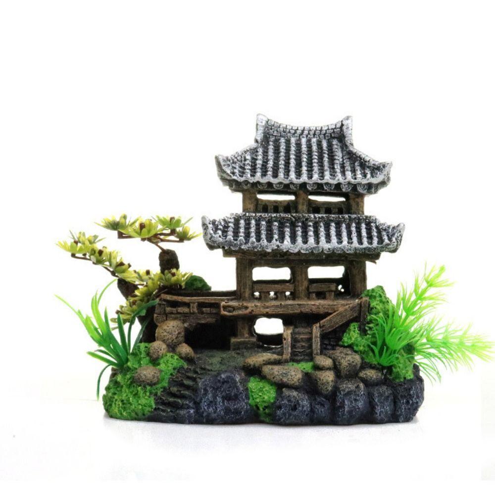 Resin Decoration Landscaping Creative Small House Model Fish Tank Ornaments  Desktop