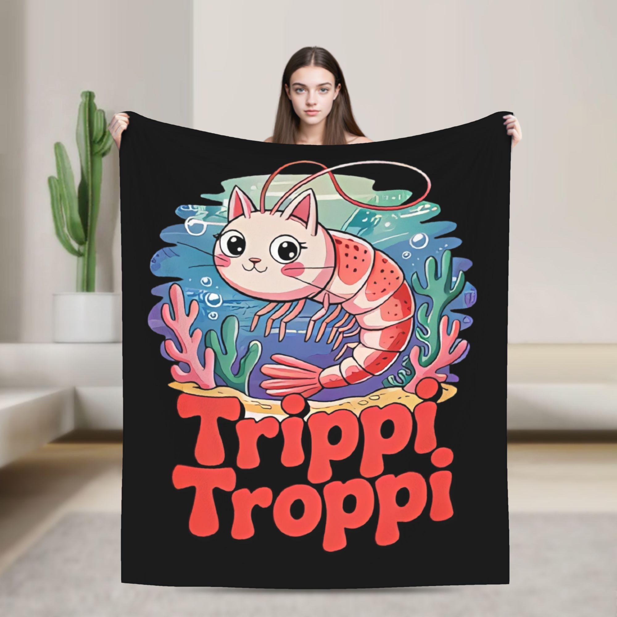 

Trippi Troppi Cat Shrimp Warm Soft Blanket Students Plush Throw Blanket Aesthetic Outdoor Flannel Bedspread Sofa Bed Cover 75x100cm (30x40inch)