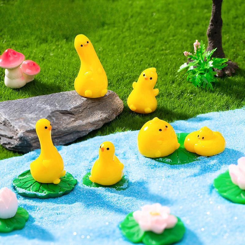 Micro Landscape Decoration Cute and Changeable Yellow Duck Doll Diy Decorative Accessories Car Desktop Decoration