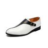 British pointed leather shoes summer breathable black and white personality casual youth heightening shoes hairstylist