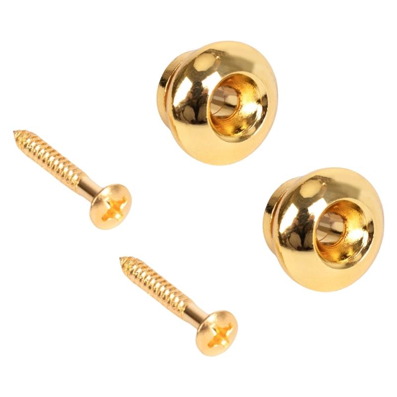 2pcs Stylish Silver Bell Shape Strap Buttons Skidproof Strap Lock Guitar Buckles Suitable for Various Skill Levels