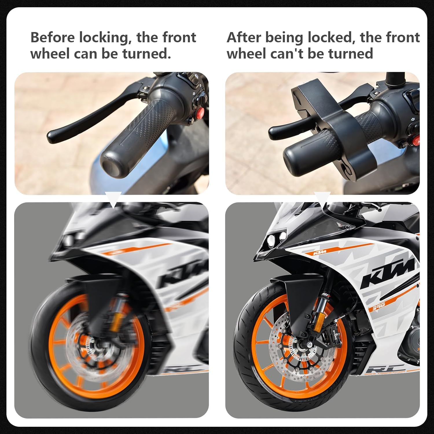 Замок для мотоциклетного шлема и замок; Замок руля и; Комбинированный противоугонный — фото 3