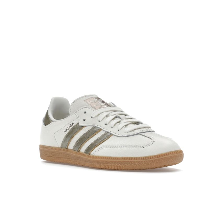 Adidas Samba OG Off White Wonder Gold Metallic Women Sneakers Cream Cyber-Metallic IG1964