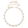 Heart-shaped Rhinestone Zircon Waist Chain for Women High-end Simple Design Metal Chain Accessories Fashion Jewelry
