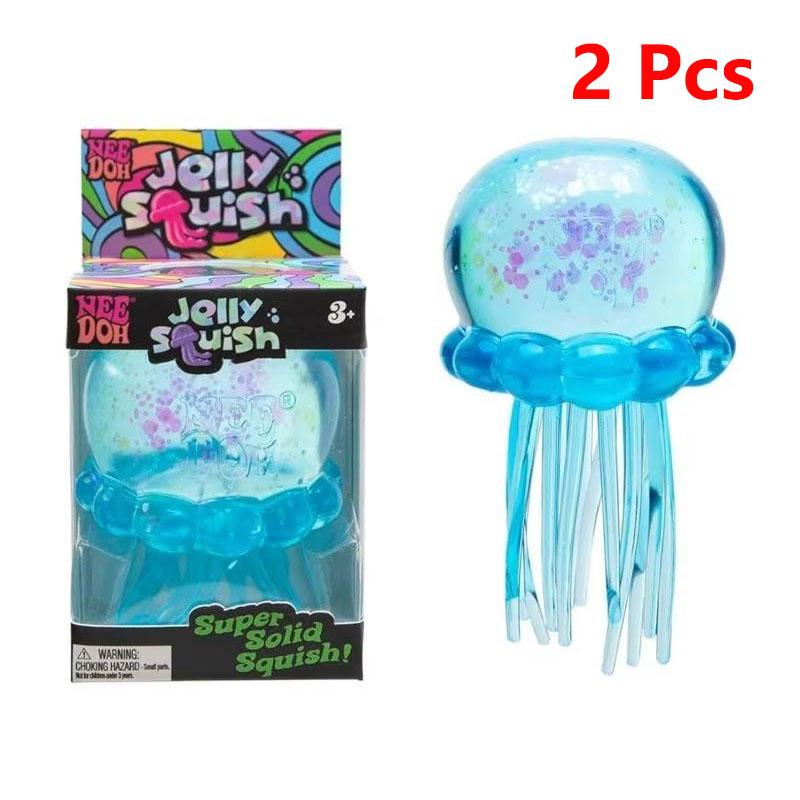Needoh Fuzz Ball Jellyfish Squishy Soft Stress Relief Toy Cute Relaxing Squeeze Sensory Toy
