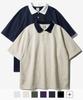 FP142 [2Pack] Double Cotton Two-Tone Collared Short Sleeve T-Shirt (9 Types) Sjst1412 (A Type)