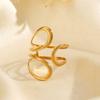Unique Original Stainless Steel Gold Color Ring Colorfast Popular Party Personalized Exaggerated Charms Jewelry Wome
