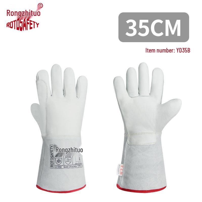 Ultra-Low Temperature Cold-Resistant Cowhide Gloves for Liquid Nitrogen, Dry Ice, and LNG Handling