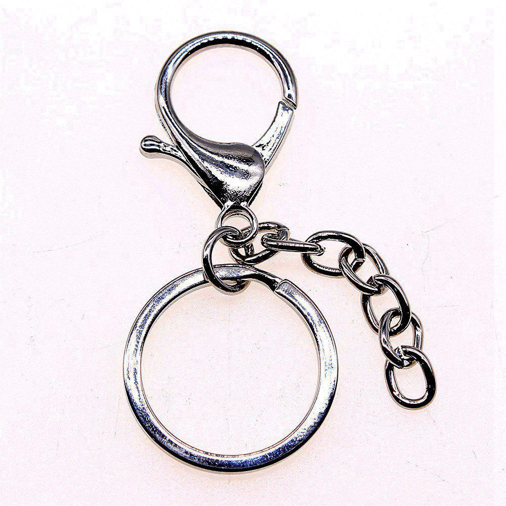 4 Colors 25mm 30mm Lobster Clasp Keychain With Extension Chain Jewelry Findings