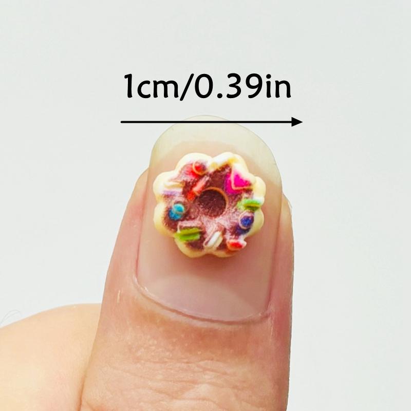 50Pcs Mixed Nail Art Resin Cartoon Cute Donuts Series Flatback Ornament Jewelry Making Manicure Hairwear Accessories A43