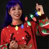 Christmas Light Up Led 9 Colors LED Light Up Bulbs Necklace Christmas Bulbs Necklace for Christmas Party Favor Supplies