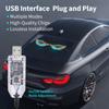 USB Devil's Eye LED Car Sticker: 11 Mode 5V Rear Windshield Light