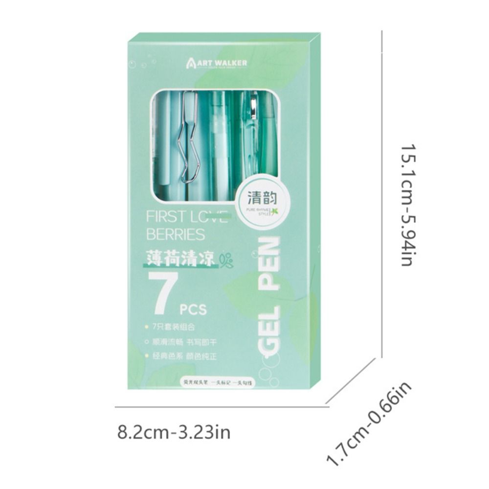 7Pcs/Set Quick-Drying Ink Highlighter Pen Set ST Tip Neutral Pen Ballpoint Pen  School Office